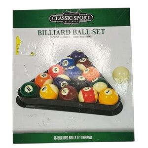 Billiard Ball Set with Molded Triangle, Official Size